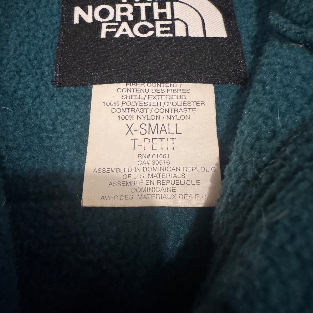 Vintage North Face Denali Fleece Vest Green Black Zip up Gorpcore granola XS pet - Picture 3 of 7